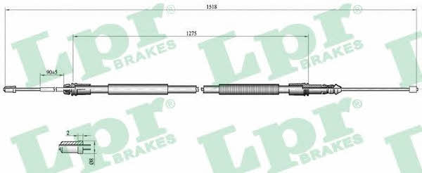 LPR C1041B Cable Pull, parking brake C1041B