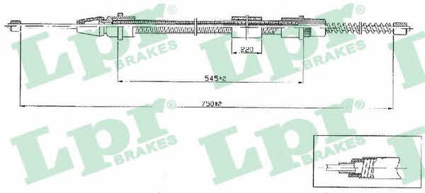 LPR C0634B Parking brake cable, right C0634B