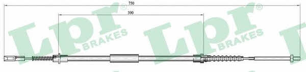 LPR C0646B Parking brake cable left C0646B