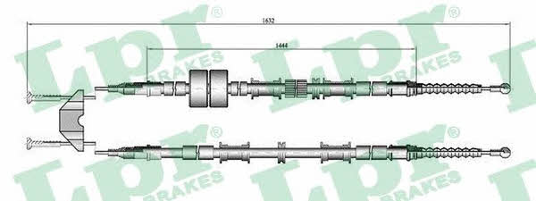 LPR C0652B Cable Pull, parking brake C0652B