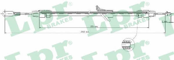 LPR C0982B Cable Pull, parking brake C0982B