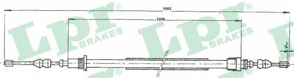 LPR C0691B Cable Pull, parking brake C0691B