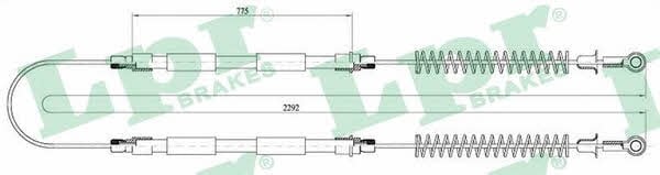 LPR C0773B Cable Pull, parking brake C0773B