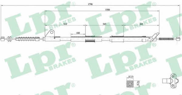 LPR C0857B Parking brake cable left C0857B