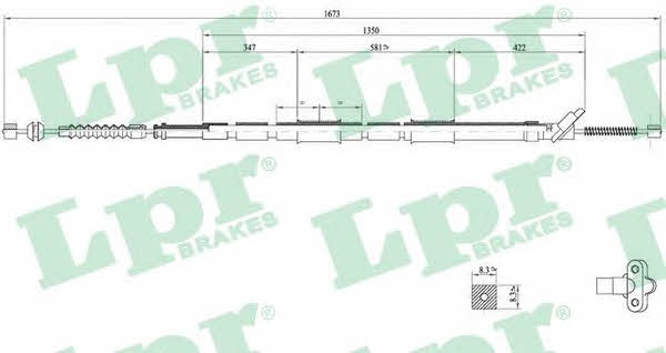 LPR C0861B Parking brake cable, right C0861B