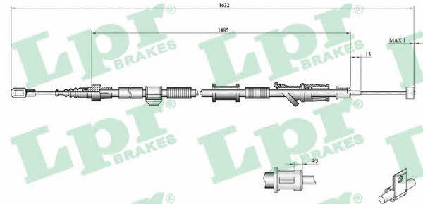 LPR C0917B Parking brake cable, right C0917B
