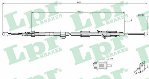LPR C0920B Parking brake cable, right C0920B
