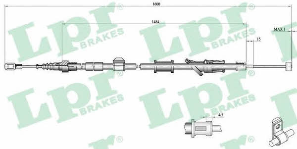 LPR C0921B Cable Pull, parking brake C0921B