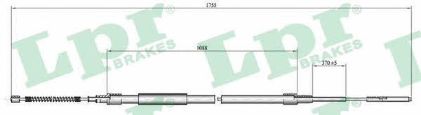 LPR C0954B Cable Pull, parking brake C0954B