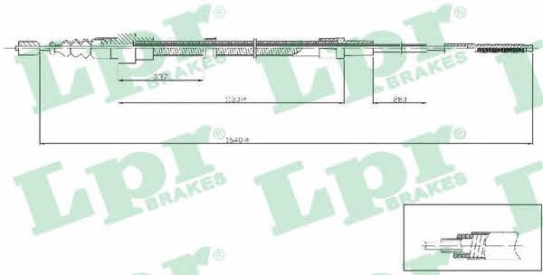 LPR C0961B Cable Pull, parking brake C0961B