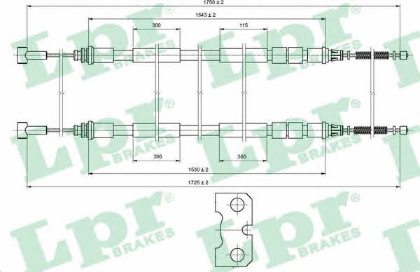 LPR C0232B Cable Pull, parking brake C0232B
