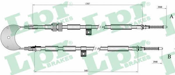LPR C0240B Cable Pull, parking brake C0240B