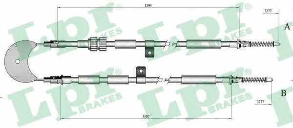 LPR C0243B Cable Pull, parking brake C0243B