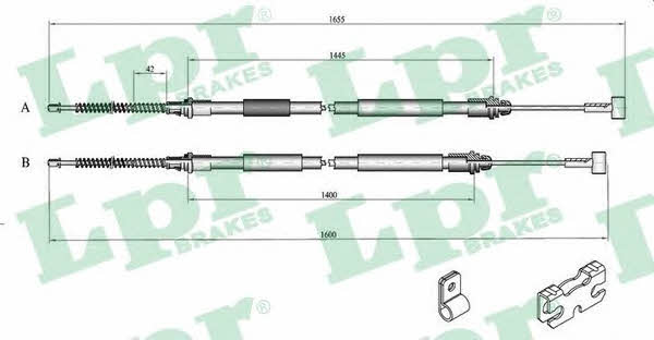 LPR C0246B Cable Pull, parking brake C0246B