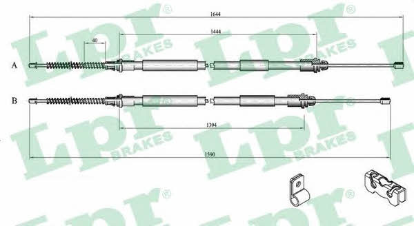 LPR C0269B Cable Pull, parking brake C0269B