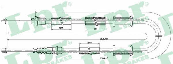 LPR C1245B Cable Pull, parking brake C1245B