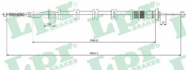 LPR C1689B Cable Pull, parking brake C1689B