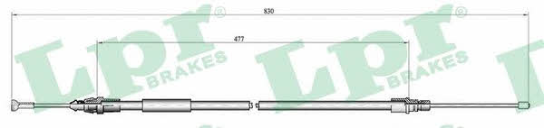 LPR C1681B Cable Pull, parking brake C1681B