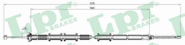 LPR C1320B Parking brake cable, right C1320B