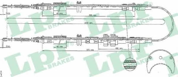 LPR C1430B Cable Pull, parking brake C1430B