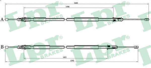 LPR C1399B Cable Pull, parking brake C1399B