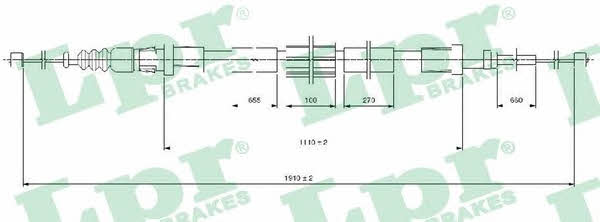 LPR C1687B Cable Pull, parking brake C1687B