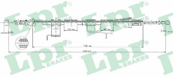 LPR C1571B Cable Pull, parking brake C1571B