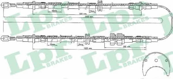 LPR C1438B Cable Pull, parking brake C1438B