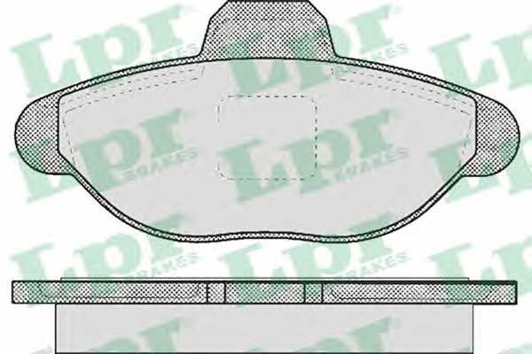 Disc brake pad set Fiat Cinquecento: 05P483 LPR Brake pad set
