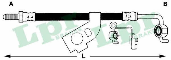 Flexible brake pipe Fiat Uno: 6T46227 LPR Brake Hose