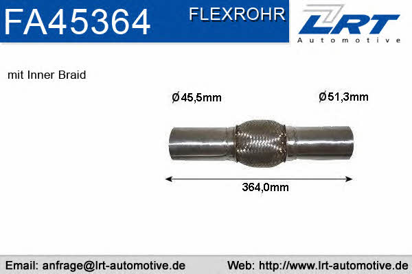 LRT Fleck FA45364 Corrugated pipe FA45364