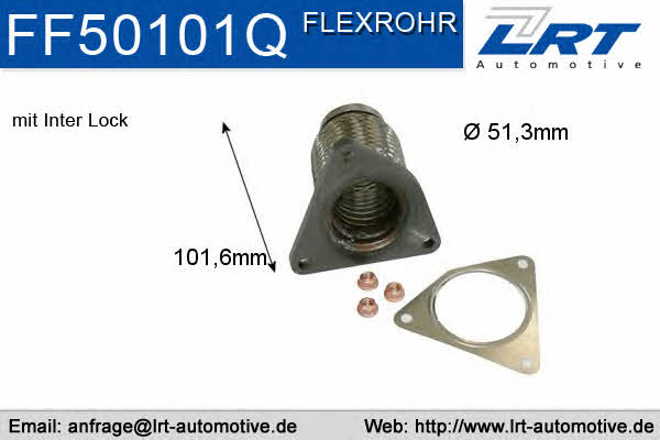 LRT Fleck FF50101Q Exhaust pipe, repair FF50101Q