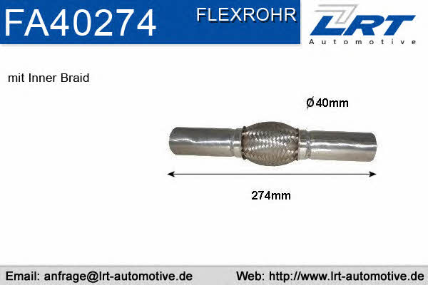 LRT Fleck FA40274 Corrugated pipe FA40274