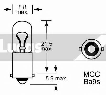 Lucas Electrical LLB233 Glow bulb T4W 12V 4W LLB233