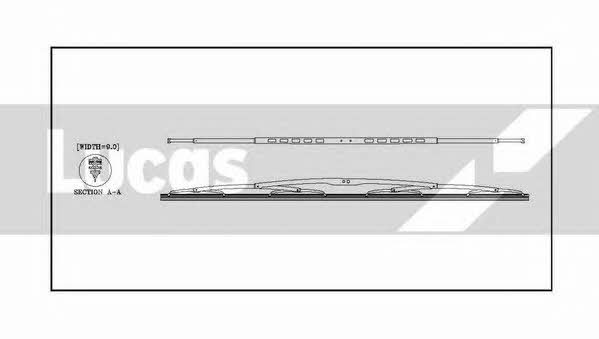 Lucas Electrical LLWHDS20 Frame wiper blade 500 mm (20") LLWHDS20