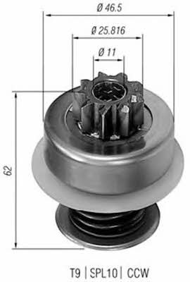 Freewheel gear, starter Magneti marelli 940113020088