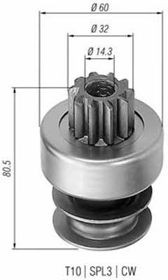 Magneti marelli 940113020132 Freewheel gear, starter 940113020132