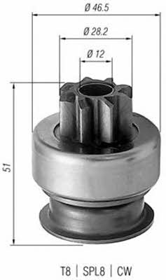 Freewheel gear, starter Magneti marelli 940113020176