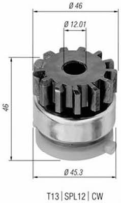 Freewheel gear, starter Magneti marelli 940113020294