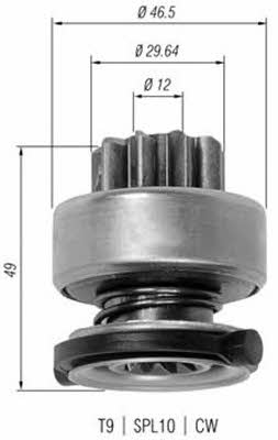 Freewheel gear, starter Magneti marelli 940113020334