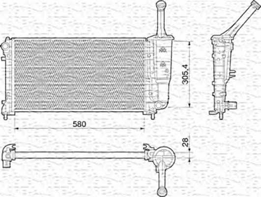 Magneti marelli 350213011000 Radiator, engine cooling 350213011000