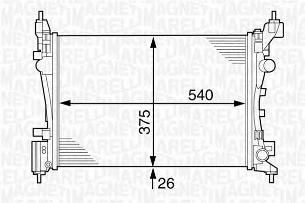 Magneti marelli 350213126500 Radiator, engine cooling 350213126500