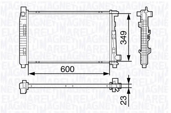 Magneti marelli 350213132000 Radiator, engine cooling 350213132000