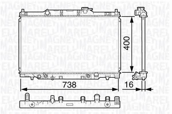 Magneti marelli 350213133400 Radiator, engine cooling 350213133400