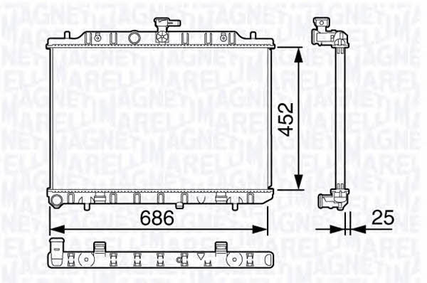 Magneti marelli 350213135500 Radiator, engine cooling 350213135500