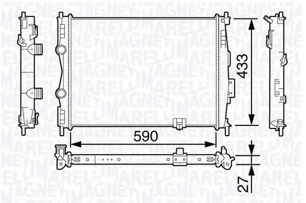 Magneti marelli 350213136100 Radiator, engine cooling 350213136100