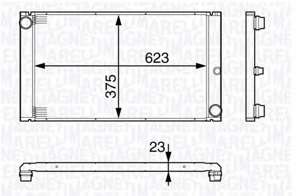 Magneti marelli 350213140200 Radiator, engine cooling 350213140200