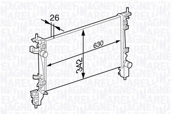 Magneti marelli 350213141600 Radiator, engine cooling 350213141600