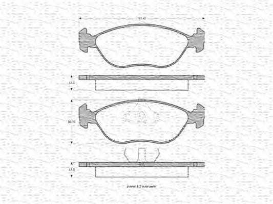 Magneti marelli 363702160636 Brake Pad Set, disc brake 363702160636