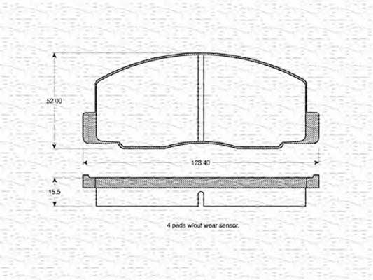 Magneti marelli 363702160826 Brake Pad Set, disc brake 363702160826